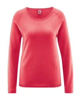 HempAge Hempage Damen vegan Raglan Pullover Tomatenrot – Produktbild 1 von 1