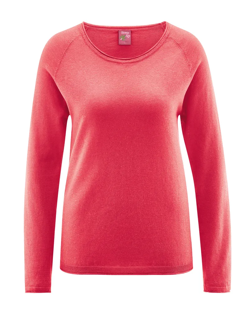 HempAge Hempage Damen vegan Raglan Pullover Tomatenrot, Rot, – Produktbild 1 von 2