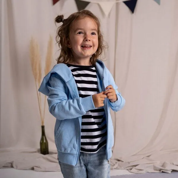 Vresh Clothing Vresh Clothing Mini Vischi - Kinder Zip-Hoodie aus Biobaumwolle, Hellblau, – Produktbild 2 von 4