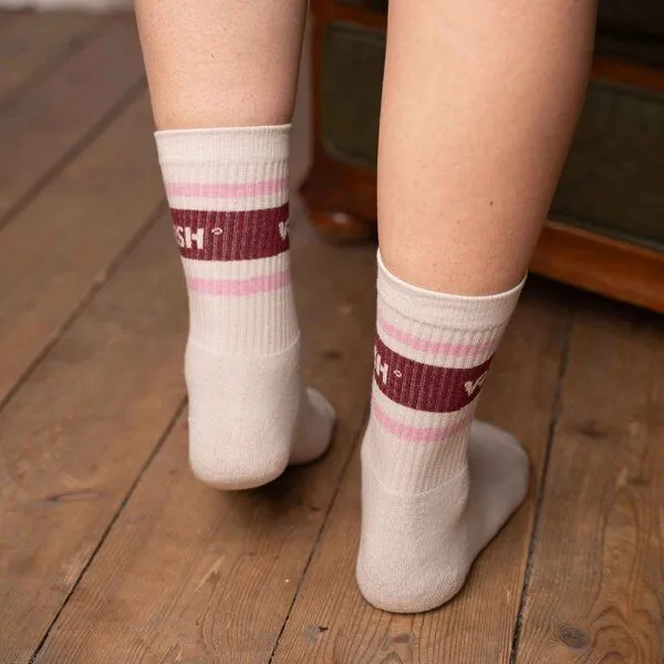 Vresh Clothing Vresh Clothing Varis - Socken aus Biobaumwoll-Mix, Burgundy/rosa, – Produktbild 4 von 4
