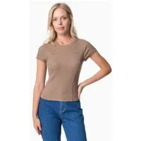 ORGANICATION ORGANICATION TILLDA | Rib T-Shirt aus TENCEL Modal und Bio-Baumwolle, Gravel, – Produktbild 1 von 1