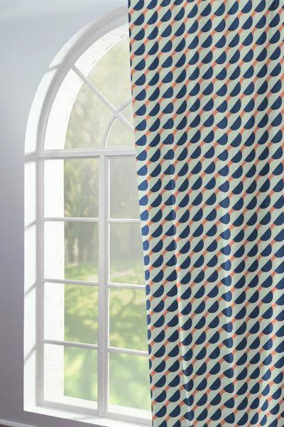 Nature by Adam Nature by Adam Vorhang aus 100% Bio-Baumwolle - Made in Germany - Circles, Blau, – Produktbild 4 von 7