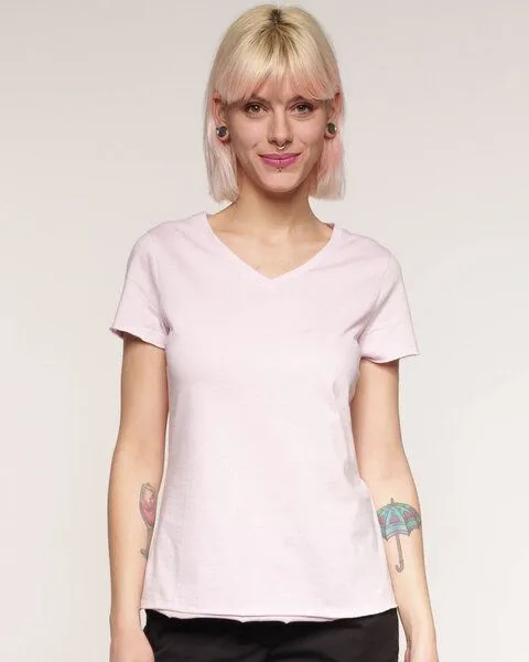 Alma & Lovis Alma & Lovis Shirt aus Bio-Baumwolle | V-Neck Shirt, Dusty rose (rosa), – Produktbild 1 von 4