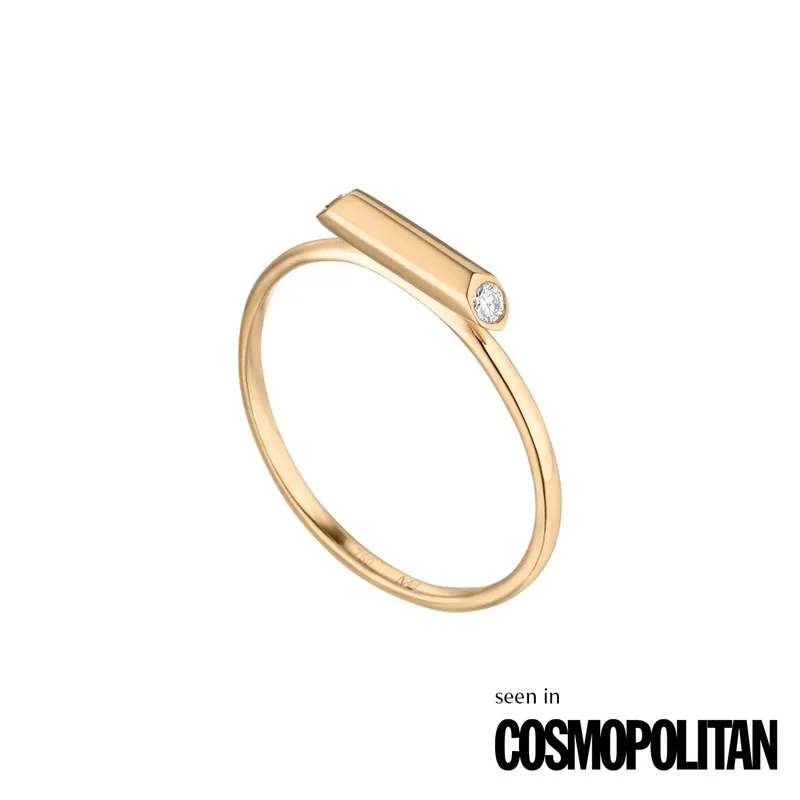 Maren Jewellery Sunbeam Ring - 64 / 18K Gelbgold & Labordiamanten – Produktbild 1 von 1