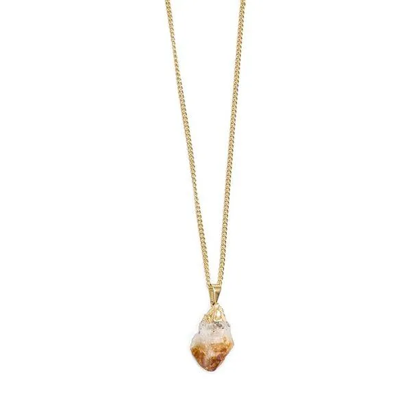 Crystal and Sage Crystal and Sage Halskette mit Zitrin Anhänger vergoldet, Gold, – Produktbild 1 von 2