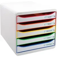 Exacompta Exacompta Schubladenbox Big Box Plus "Black Office", DIN A4+, 5 Schub., weiß/harlekin – Produktbild 2 von 2