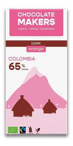 El Puente El Puente Zartbitterschokolade 65% mit Orange | Fair Trade | Bio-zertifiziert | Vegan, Mehrfarbig, – Produktbild 1 von 1