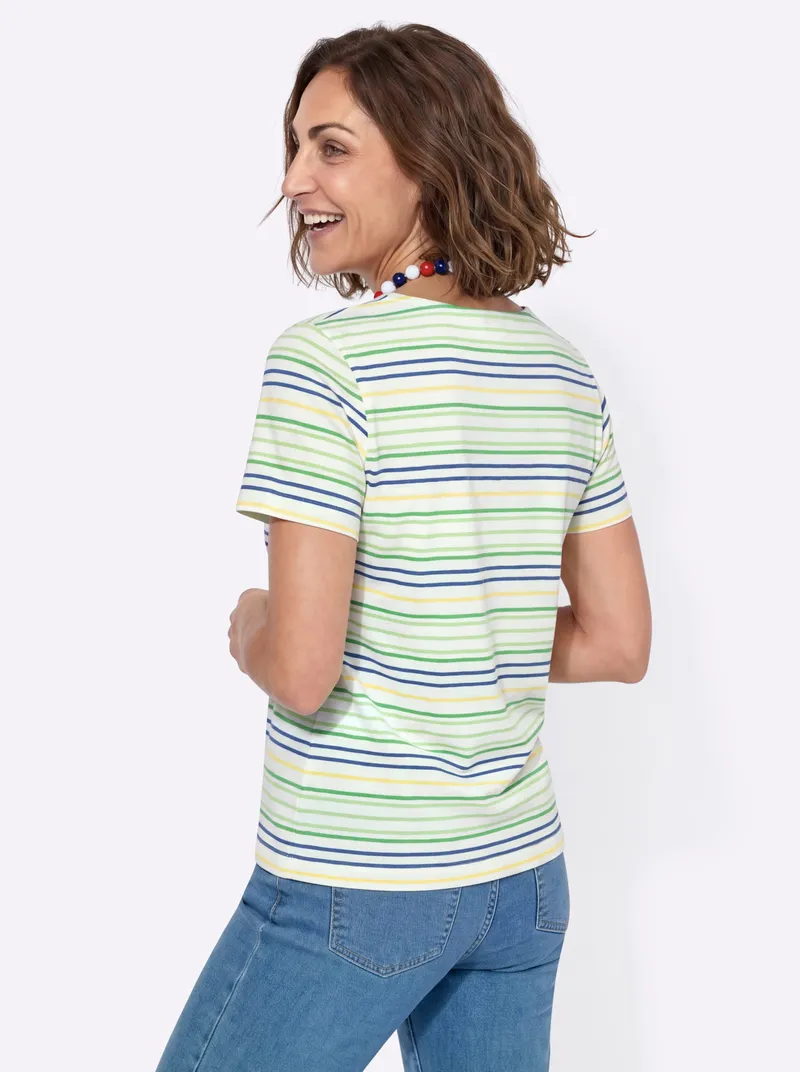 Witt Shirt apfel-ecru-gemustert, Apfel-ecru-gemustert, – Produktbild 2 von 2
