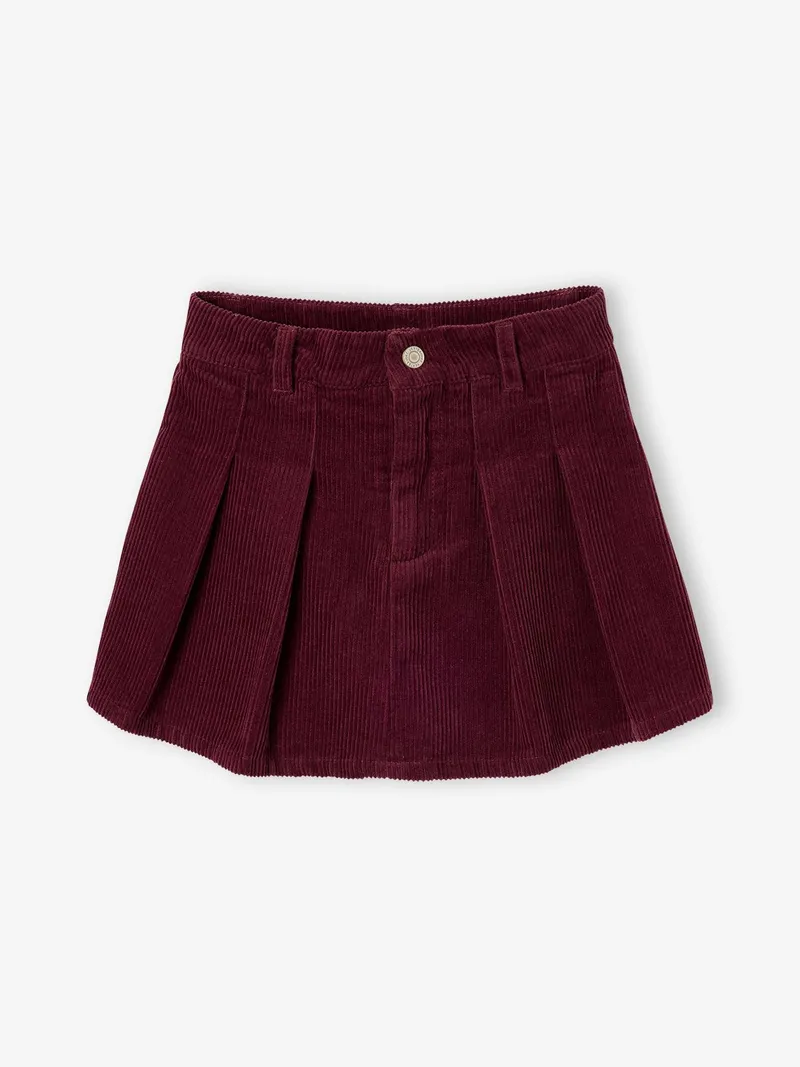 Vertbaudet Cord-Hosenrock mit Falten Mädchen, Bordeaux, – Produktbild 3 von 4