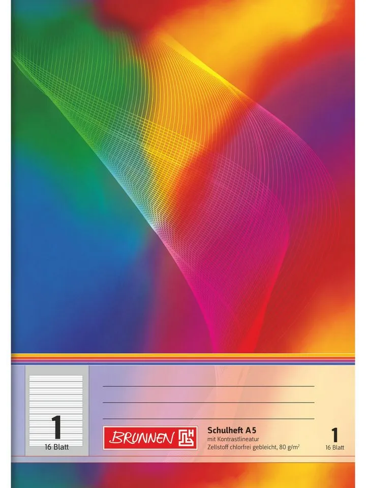 Baier & Schneider Schulheft Schulheft A5 Lineatur 1 16 Blatt mehrfarbig – Produktbild 2 von 2