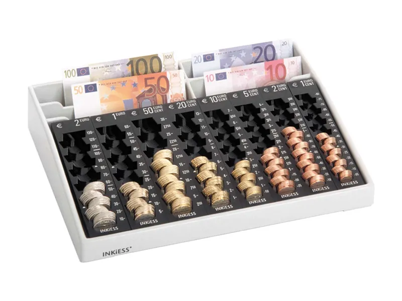Inkiess Inkiess Geldzählkasse "84 PL" mit 8 Münzbehältern und 4 Geldscheinfächern – Produktbild 1 von 1