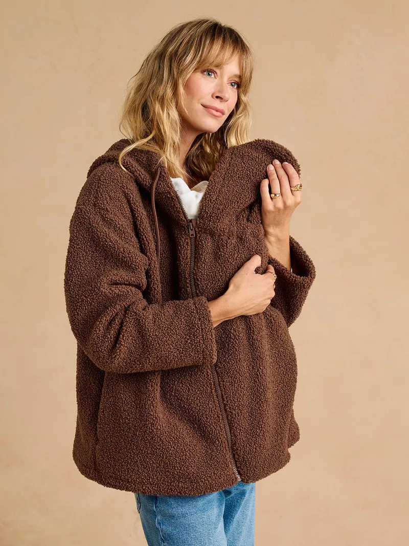 Envie De Fraise Kuschelige Tragejacke für Schwangerschaft und Elternzeit ENVIE DE FRAISE, Taupe, – Produktbild 2 von 4
