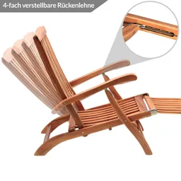 Casaria® Gartenliege Queen Mary® Akazie FSC®-zertifiziert inkl Auflage Anthrazit – Produktbild 1 von 1