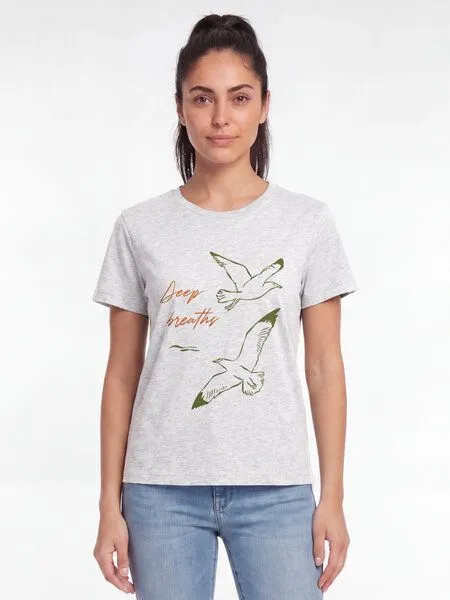 watapparel watapparel T-Shirt Frauen Deep breaths, Cool heather grey, – Produktbild 2 von 2