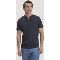hessnatur hessnatur Henley Shirt Regular aus Bio-Baumwolle und Leinen, Marine, – Produktbild 1 von 1