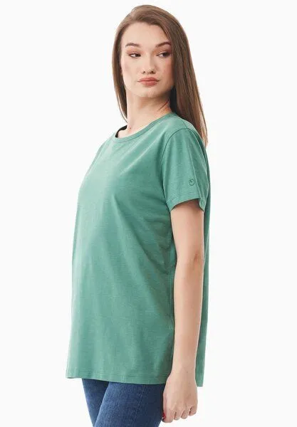 ORGANICATION ORGANICATION Damen Basic T-Shirt aus Bio-Baumwolle, Leaf green, – Produktbild 4 von 4
