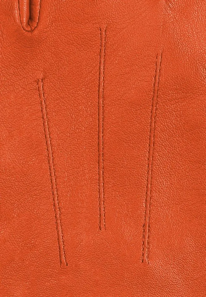 KESSLER Lederhandschuhe Style Carla (Paar, 1-St., Handschuhe) Leather Working Group zertifiziertes Leder, REPREVE® Fleecefutter, Orange, – Produktbild 4 von 4