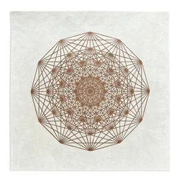 Veskor Cassiopeia Veskor Cassiopeia DEMIHEPTERAKT Heilige Geometrie Linoldruck | 40 × 40 cm | Kupfer auf Naturweiß – Produktbild 1 von 1