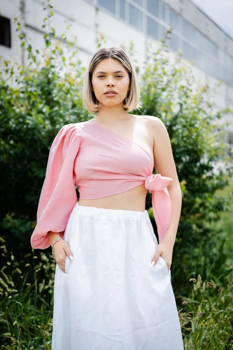 De IONESCU De IONESCU Damen vegan Crop Top Daia, Rosa, – Produktbild 1 von 2