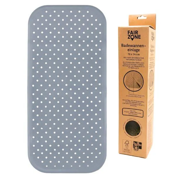 Fair Zone Fair Zone Badematte 76x34 cm - Wanneneinlage, Grau, – Produktbild 1 von 3
