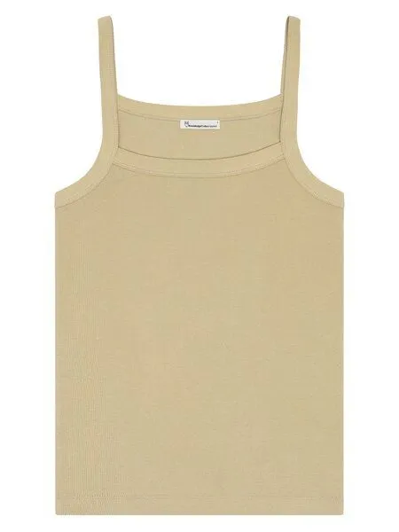 KnowledgeCotton Apparel KnowledgeCotton Apparel Ripptop - Rib strap top - aus Bio-Baumwolle, Grün (twill), – Produktbild 1 von 3