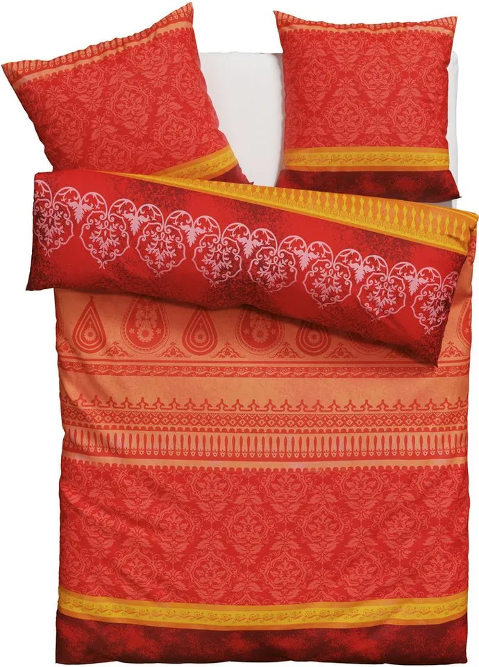 OTTO home Bettwäsche Sonnenham, Renforcé, 2 teilig, in Gr. 135x200 oder 155x220 cm, 100% Baumwolle, Paisley, Rot, – Produktbild 4 von 7