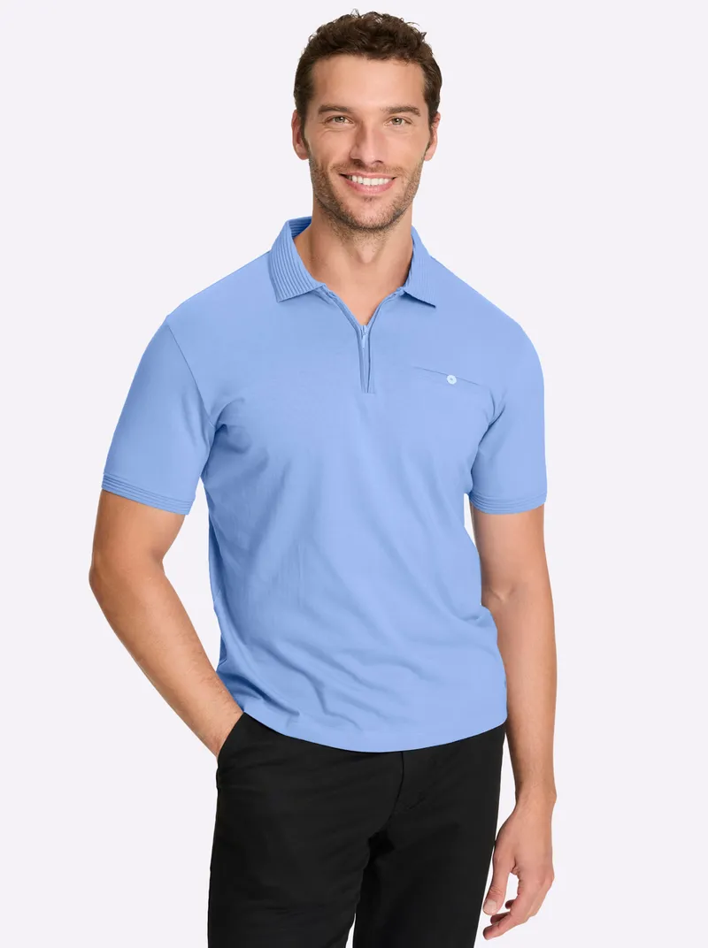 marco donati Kurzarmshirt bleu, Bleu, – Produktbild 2 von 3