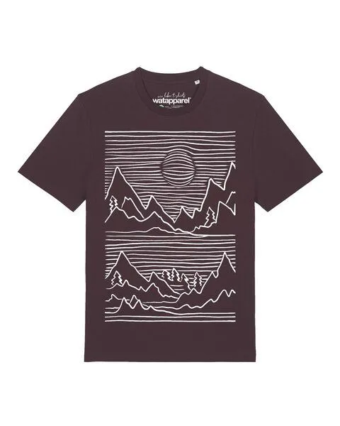 watapparel watapparel T-Shirt Unisex Mountains, Red brown, – Produktbild 1 von 2