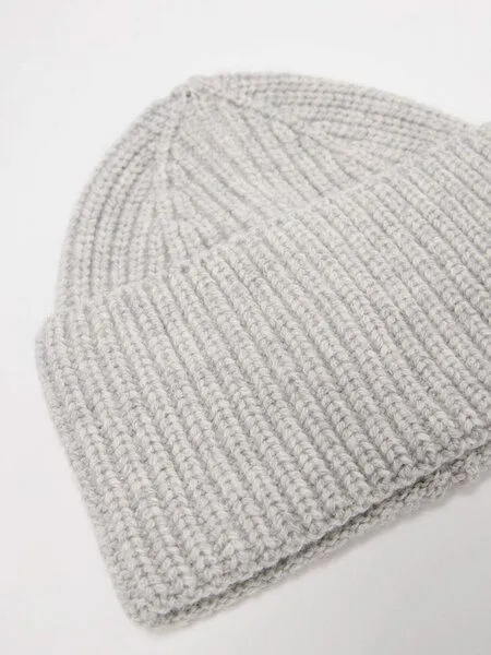 LANIUS LANIUS Mütze aus Bio-Schurwolle und Bio-Baumwolle, Grey melange, – Produktbild 2 von 4