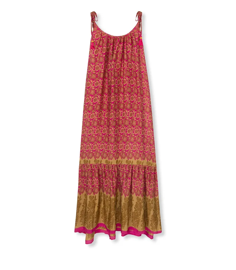 el.résidu el.résidu Damen vegan Kleid Myra Braun, Rot, – Produktbild 1 von 2
