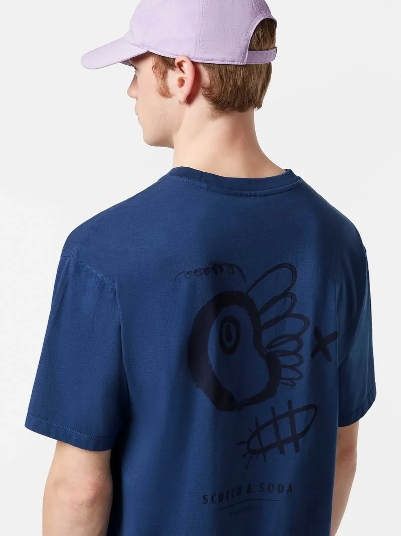Scotch and Soda Scotch and Soda T-Shirt Navy Print, Dunkelblau, – Produktbild 3 von 4