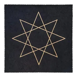 Veskor Cassiopeia Veskor Cassiopeia OKTAGRAMM {8/3} | Goldener Heilige Geometrie Stern Linoldruck | 22 × 22 cm – Produktbild 1 von 1