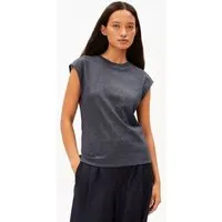 ARMEDANGELS ARMEDANGELS UN-WASTED Damen Top aus recyceltem Baumwoll Mix, Steel melange-undyed, – Produktbild 1 von 1