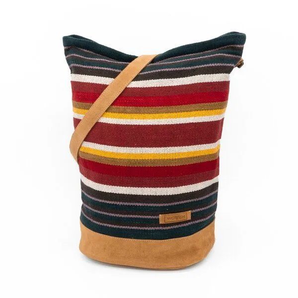 Woven Damen Tasche Schultertasche Beuteltasche "Woven Lea Daily Bag" bunt Retro – Produktbild 1 von 4