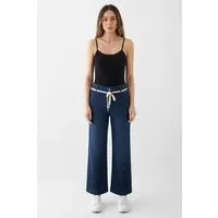 DAWN Damen Jeans DEW Flared High Waist French Pocket DAWN Bio-Baumwolle, Dark blue, – Produktbild 2 von 5
