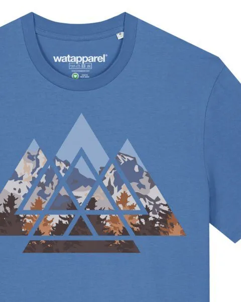 watapparel watapparel T-Shirt Unisex Geometric Landscape, Bright blue, – Produktbild 3 von 3