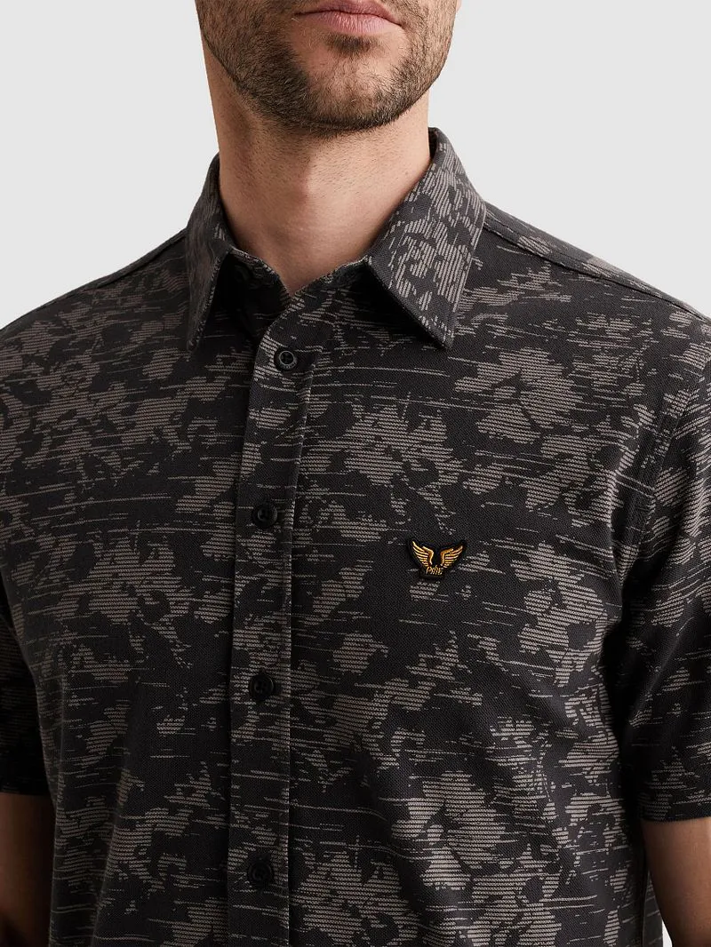 PME Legend PME Legend Short Sleeve Hemd Druck Graphite - Größe XL, Grau, – Produktbild 1 von 4