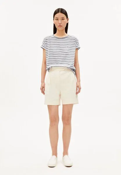 ARMEDANGELS ARMEDANGELS IDAARA STRIPES Damen T-Shirt aus Bio-Baumwolle, White-silver melange, – Produktbild 4 von 4