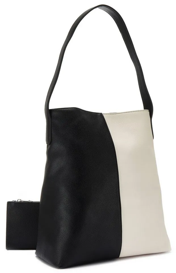 Vivance by Lascana Shopper Schultertasche, Handtasche, Einkaufstasche, Damentasche (2-tlg), mit kleiner herausnehmbarer Innentasche VEGAN, Schwarz, – Produktbild 2 von 5