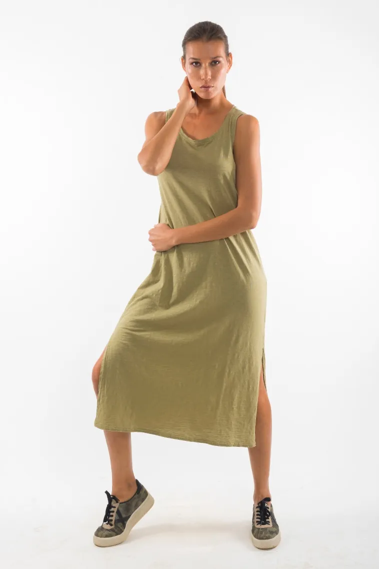 RAVENS VIEW IBIZA RAVENS VIEW IBIZA Damen vegan Kleid Ärmellos Uma Dunkel Aloe Grün, Grün, – Produktbild 2 von 2