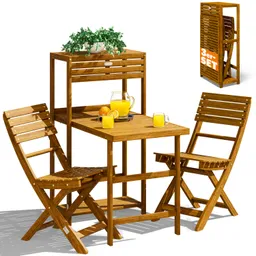 Casaria® Garten-Sitzgruppe 3-tlg Akazienholz FSC®-zertifiziert klappbar – Produktbild 1 von 1