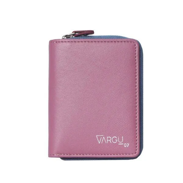 Vargu Vargu Echtleder Geldbörse LYNE 1-A, Mauve - sky blue, – Produktbild 1 von 4