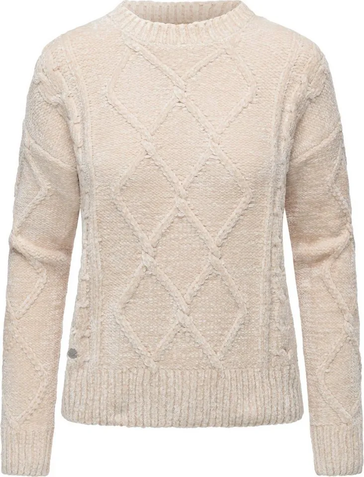 ragwear ragwear Strickpullover Jannina Gestrickter gemusterter Pullover, Braun, – Produktbild 1 von 3