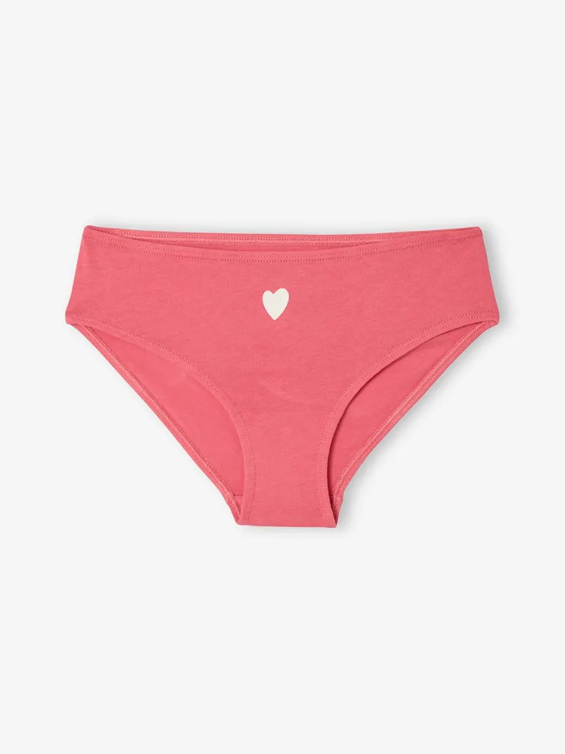 Vertbaudet 7er-Pack Slips mit Herzmotiv Mädchen BASIC, Fuchsia, – Produktbild 2 von 3