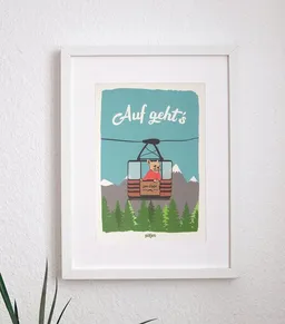 päfjes päfjes Auf geht’s - Gipfelabenteuer mit Bulldogge Bärbel - Poster A4 – Produktbild 1 von 1