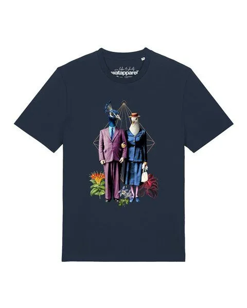 watapparel watapparel T-Shirt Unisex Fancy Birds, French navy, – Produktbild 1 von 2