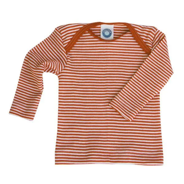 Cosilana Cosilana Baby Schlupfhemd Wolle Seide, Orange-geringelt, – Produktbild 1 von 1