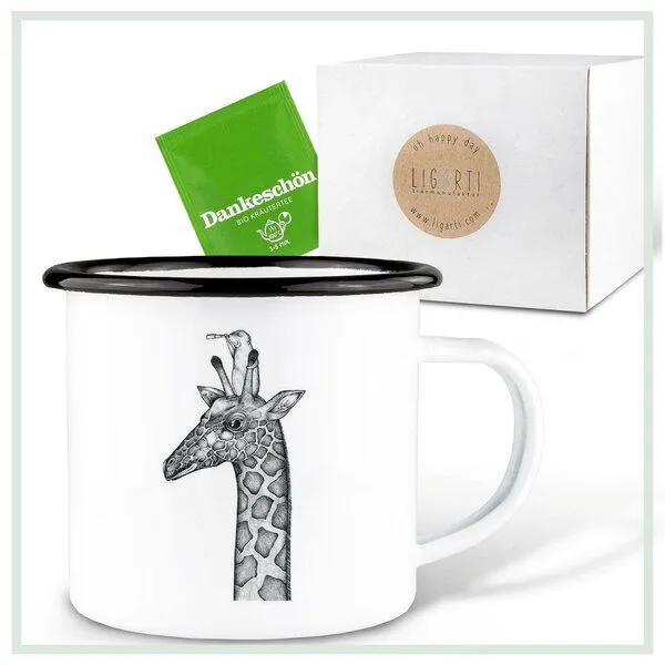LIGARTI Emaille Tasse – Gute Aussicht – LIGARTI Tiermanufaktur – Produktbild 3 von 4