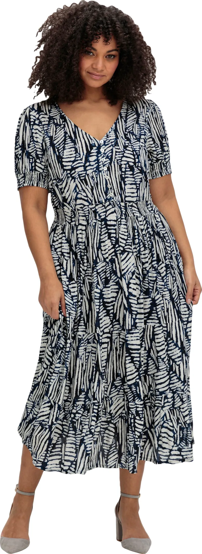 sheego by Joe Browns Maxikleid, Blaubeere-gemustert, – Produktbild 2 von 2