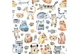 ti-flair Papierserviette, Servietten Papier 33x33cm 3-lagig mit Katzen Motiv 20 Stück Bunt – Produktbild 1 von 1